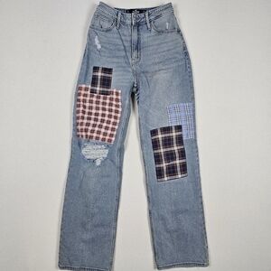 Hollister Patchwork Ultra  High-rise Dad Jean
